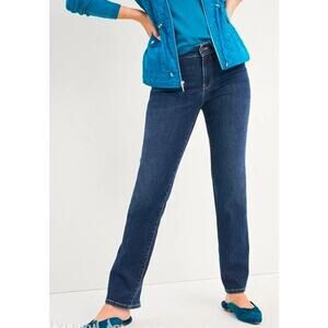 Chico's Mid-Rise Straight-Leg Jeans Dark Wash Women's Jeans, Size 8, 570293745